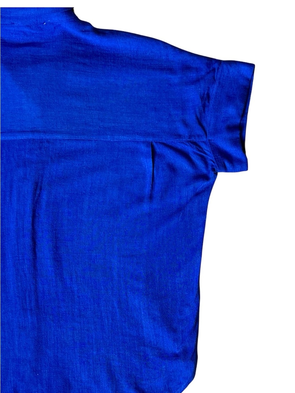 BOHME Linen Blend Blue Boxy Shell Button Top Size XS - Picture 8 of 10